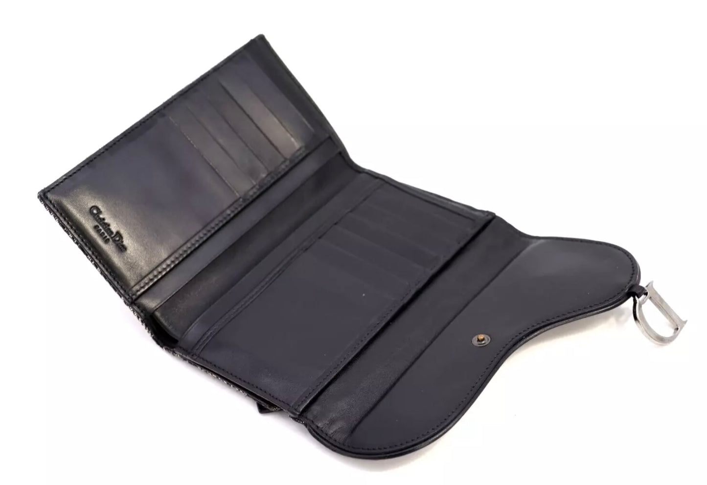 Pre-Owned Christian Dior Saddle Wallet Trifold Long Purse