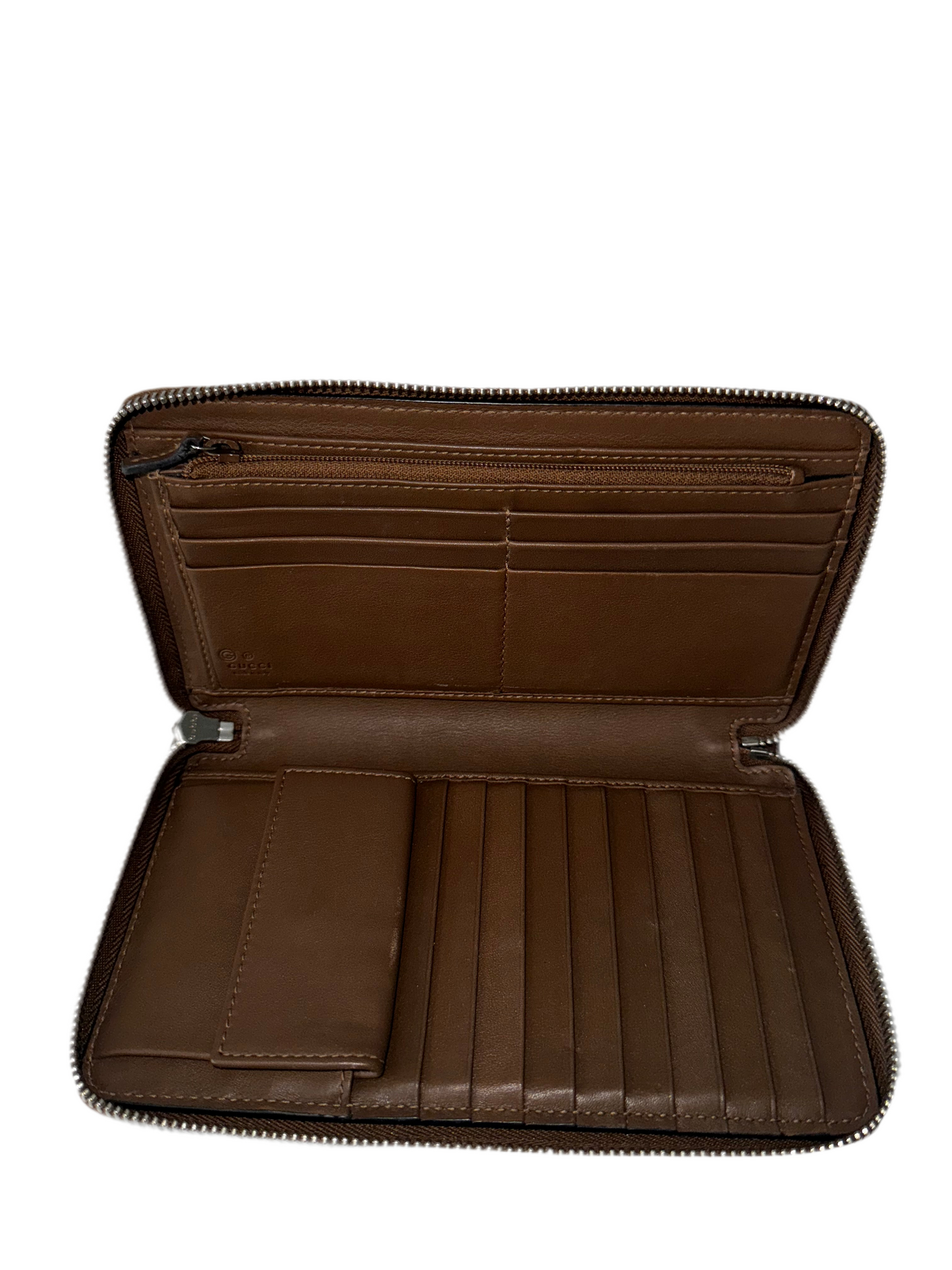 Pre-Owned Gucci Microguccissima Zip Long Wallet