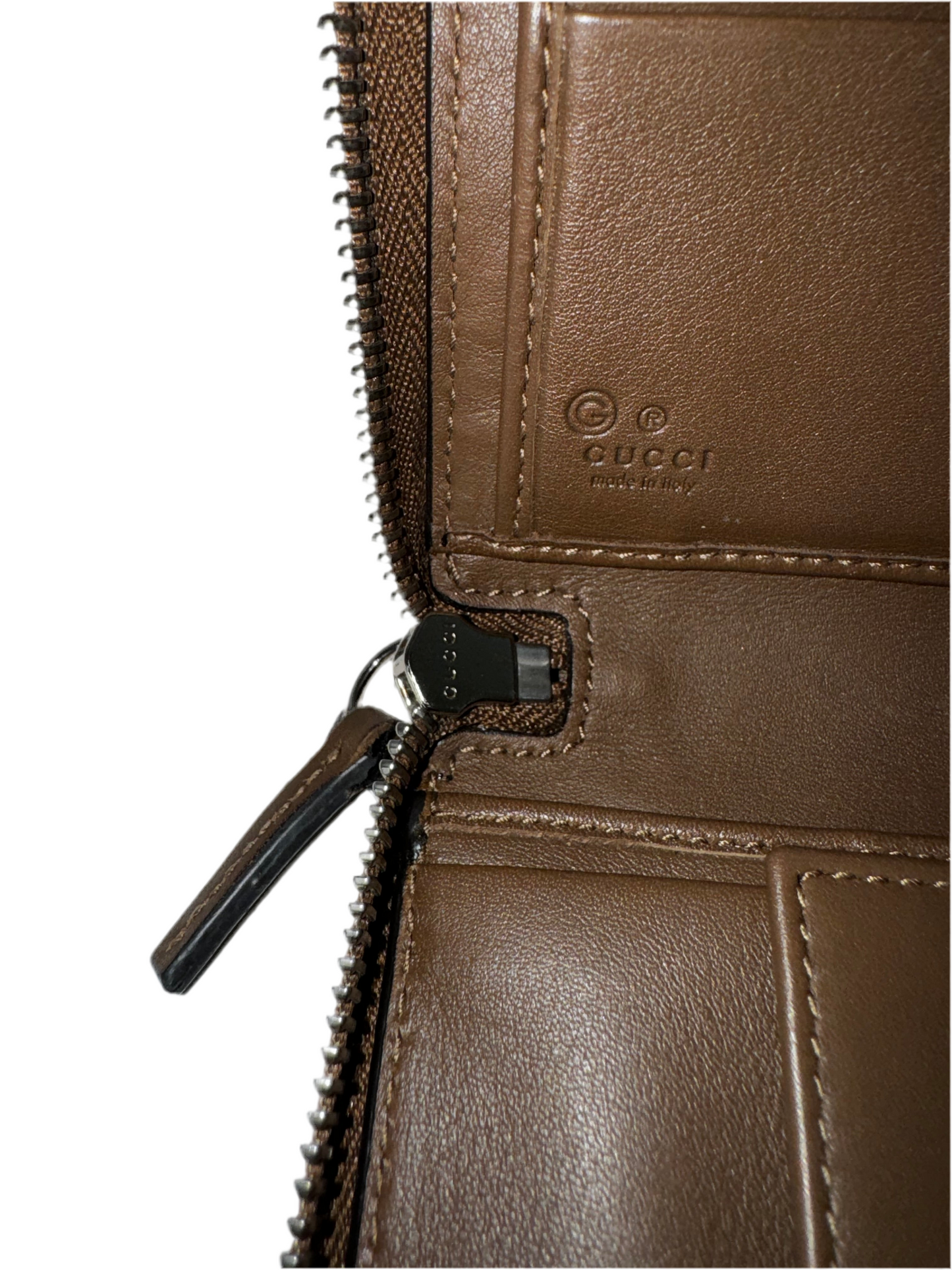 Pre-Owned Gucci Microguccissima Zip Long Wallet