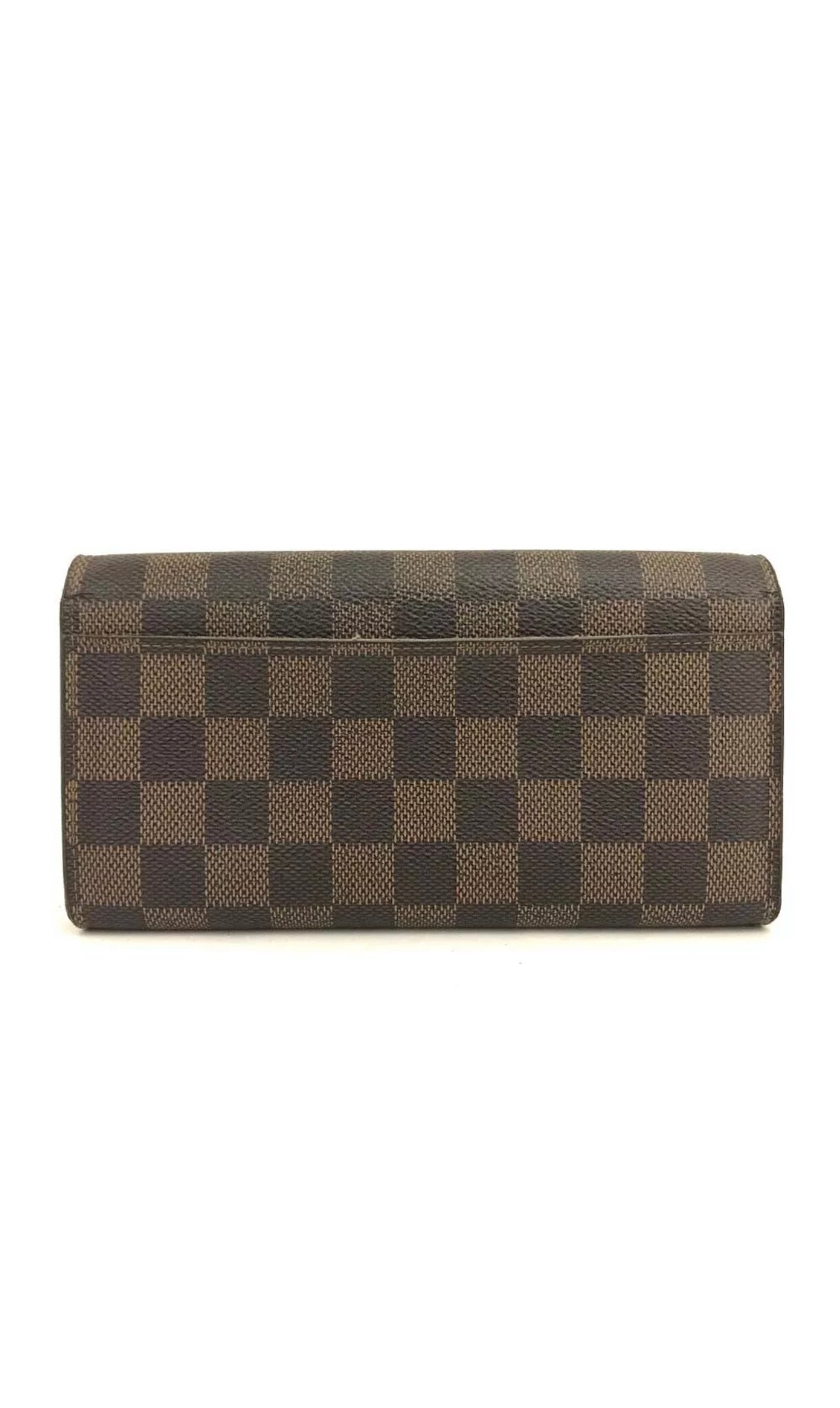 Pre-owned Damier Portefeiulle Sarah Long Bifold Wallet Brown