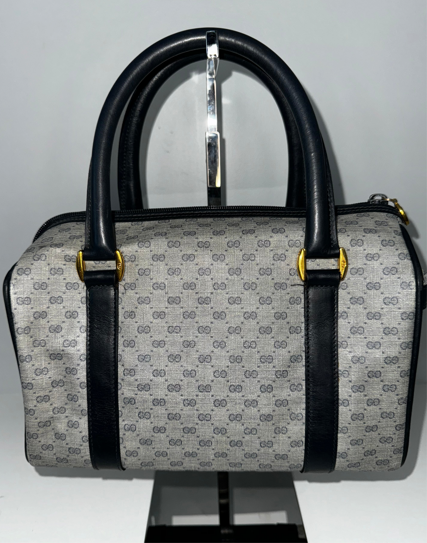 Pre-Owned GUCCI Horseshoe Micro GG Supreme Boston Bag