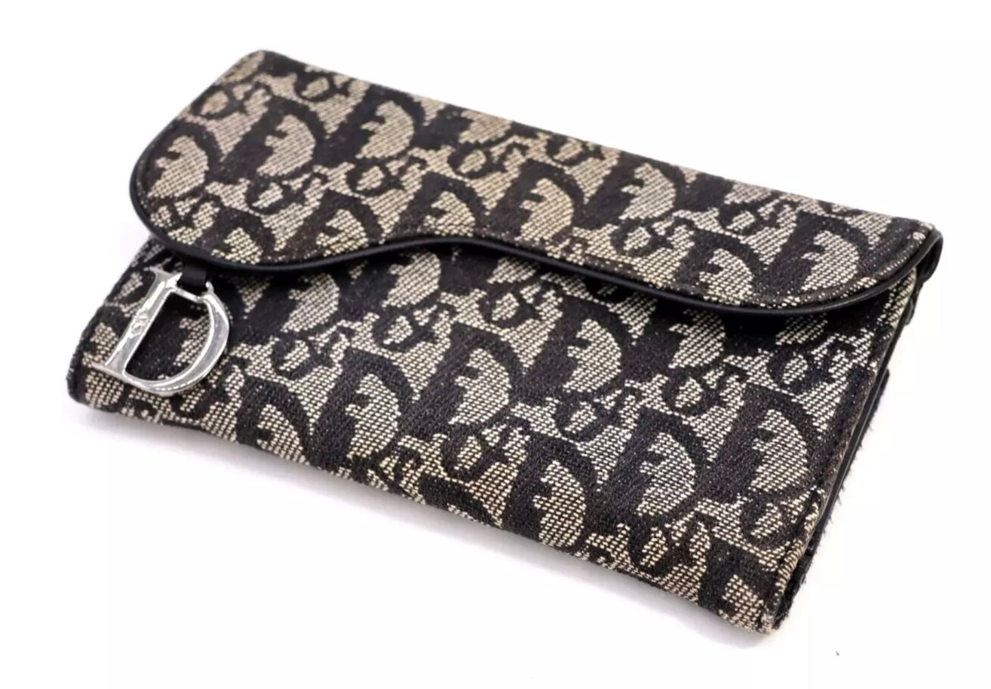 Pre-Owned Christian Dior Saddle Wallet Trifold Long Purse