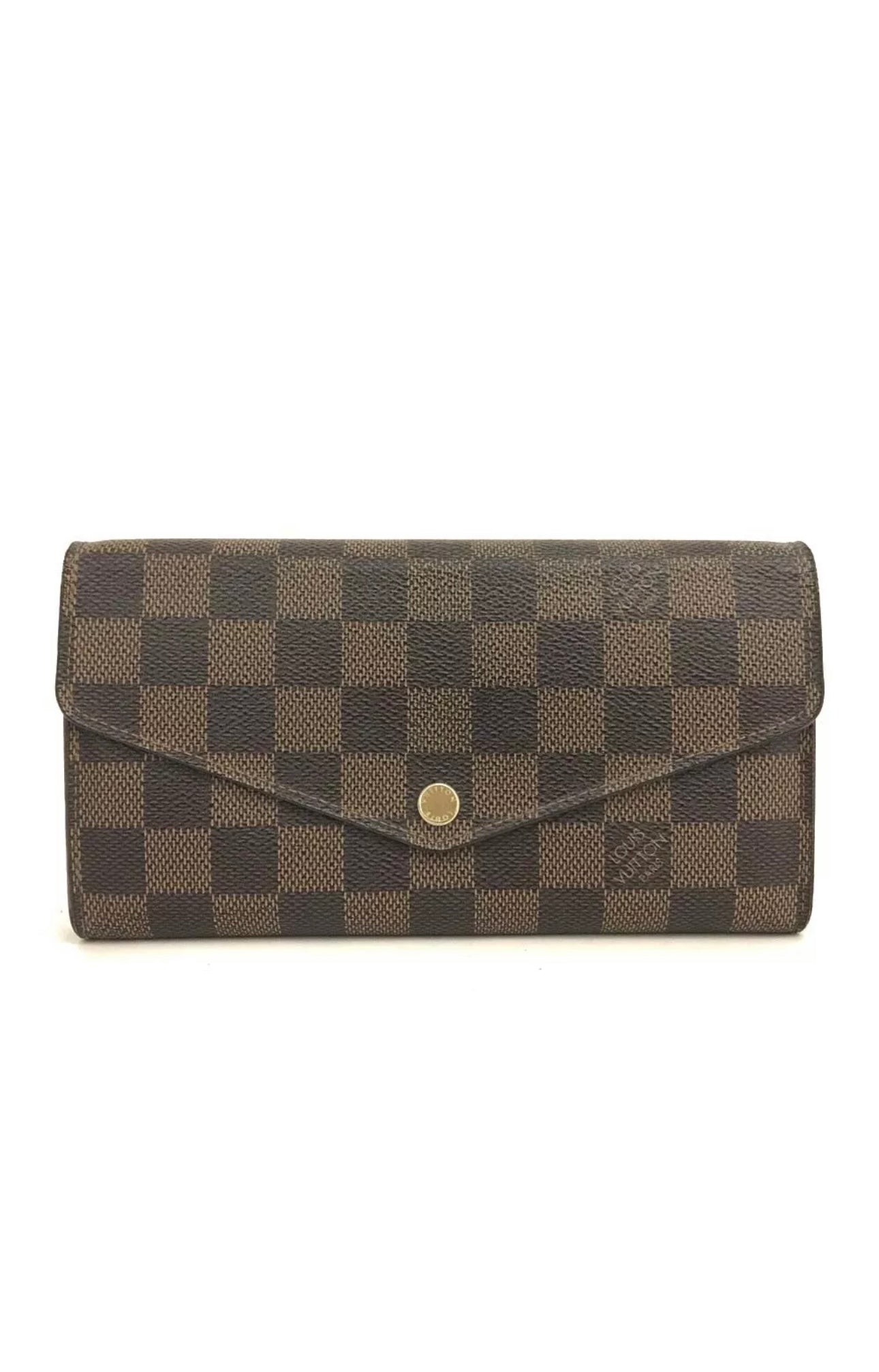 Pre-owned Damier Portefeiulle Sarah Long Bifold Wallet Brown