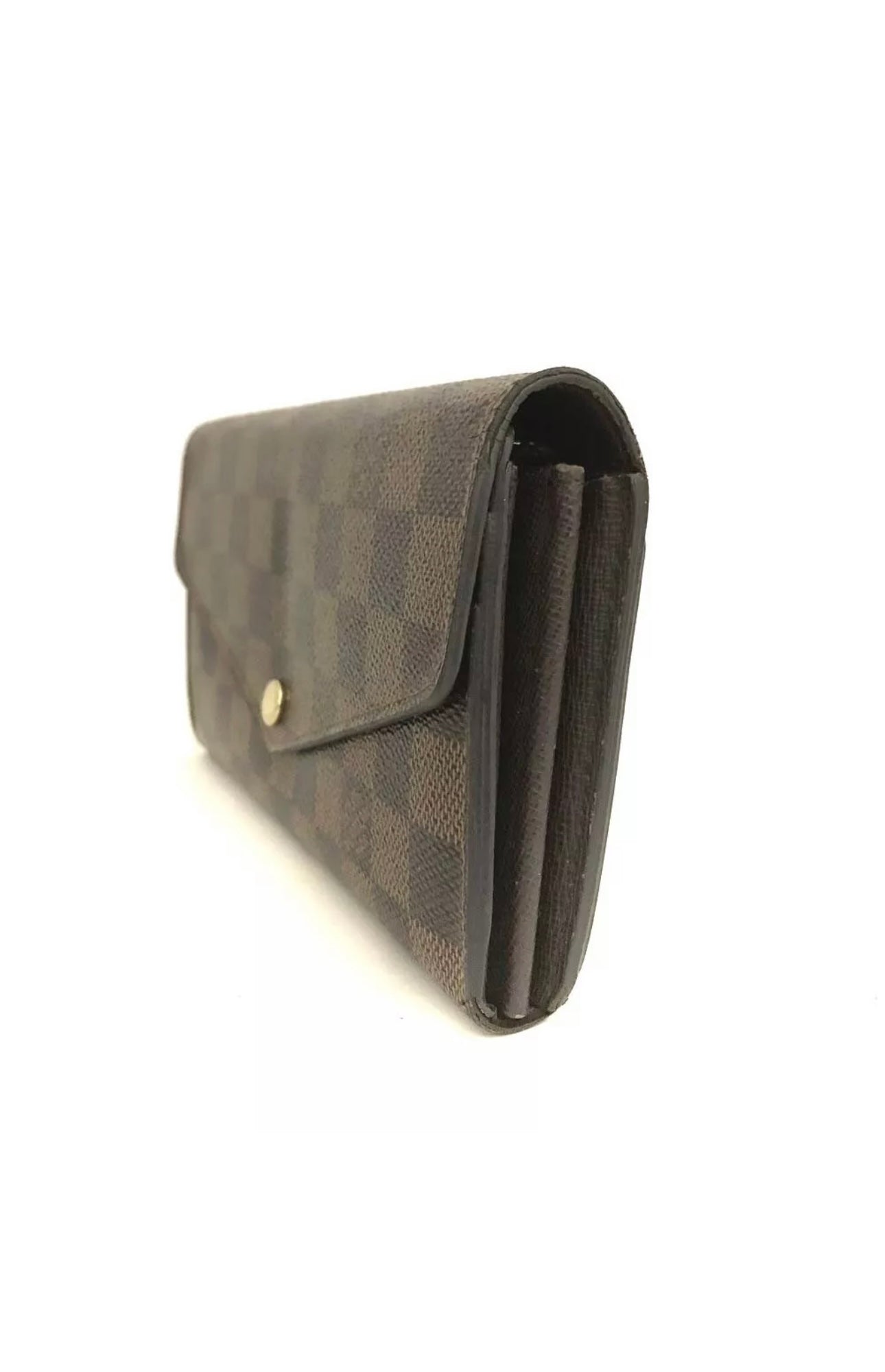 Pre-owned Damier Portefeiulle Sarah Long Bifold Wallet Brown