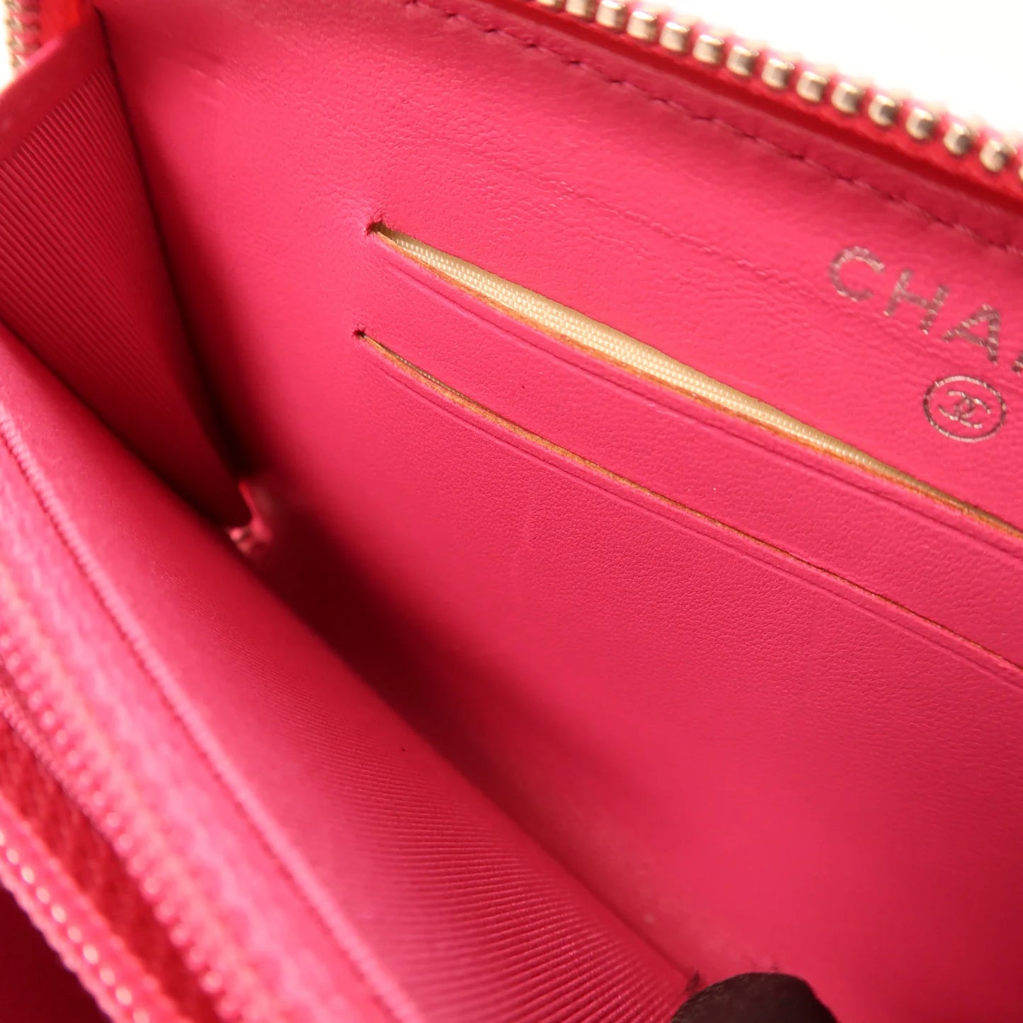 Pre-owned CHANEL CC WALLET LAMBSKIN LEATHER PINK