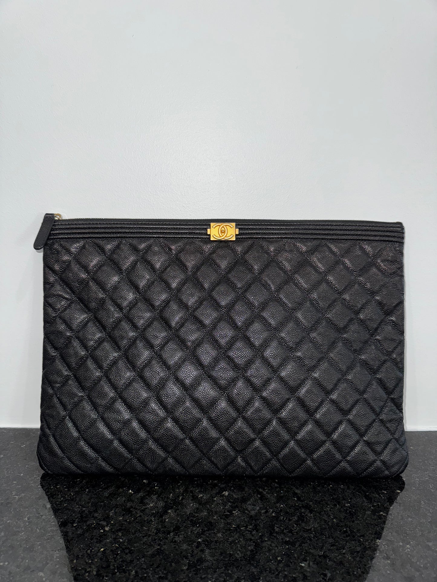 Pre-Owned Chanel Boy Pouch 30 cm