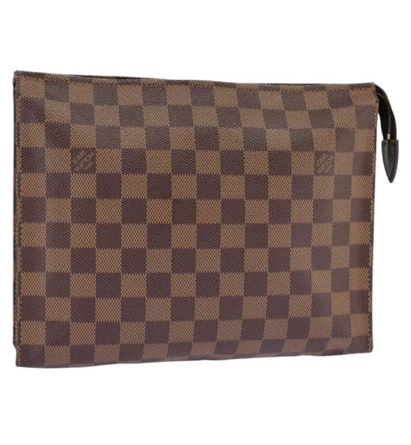 Pre-owned Louis Vuitton Damier Ebene Poche Toilette 26 Pouch