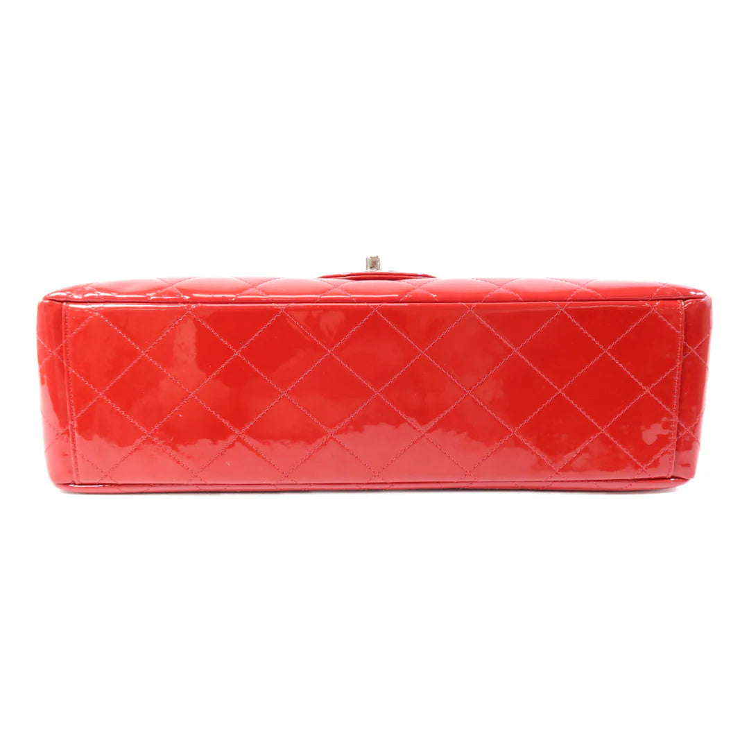 Pre-owned Chanel Patent Single Flap Maxi 34CM
