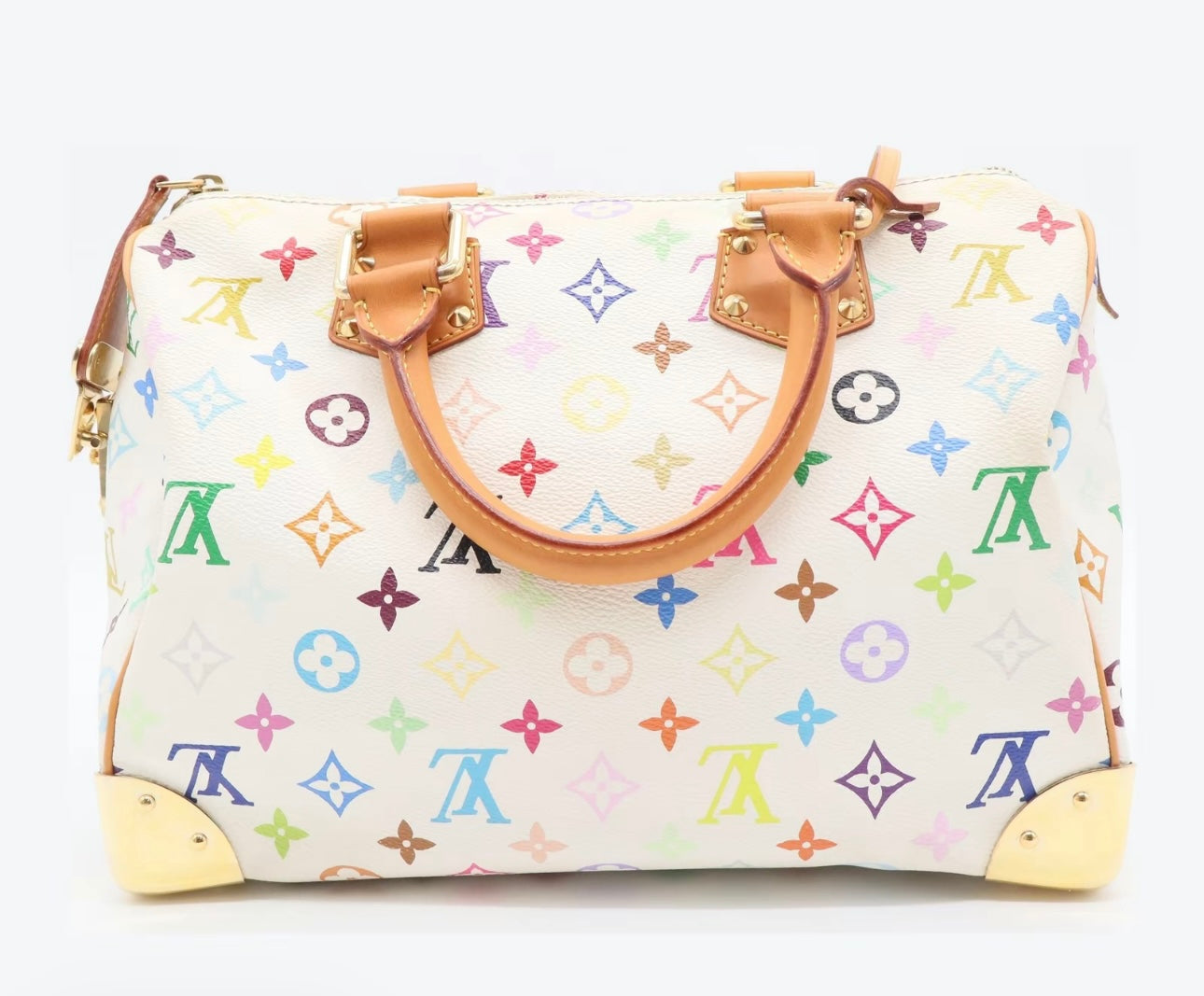 Pre-owned Louis Vuitton Murakami White Multicolor Speedy 30