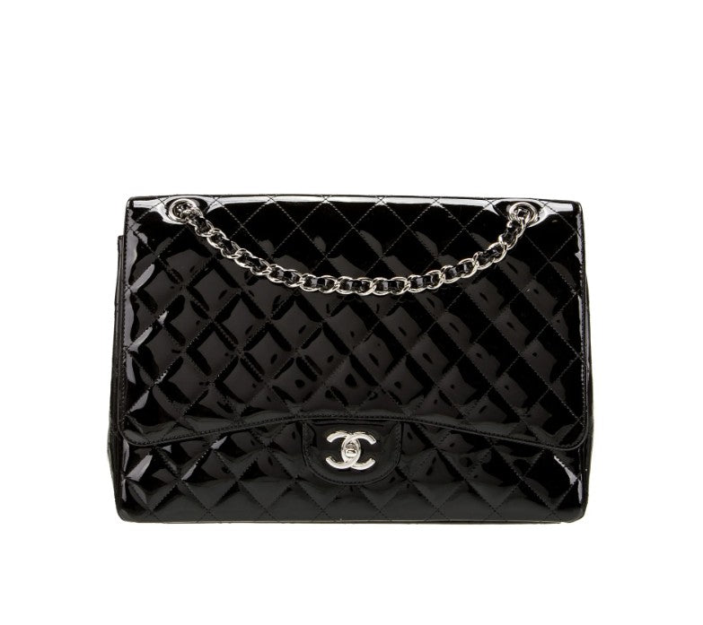 Pre-owned Chanel Classic Flap Jumbo 30cm in Patent Leather