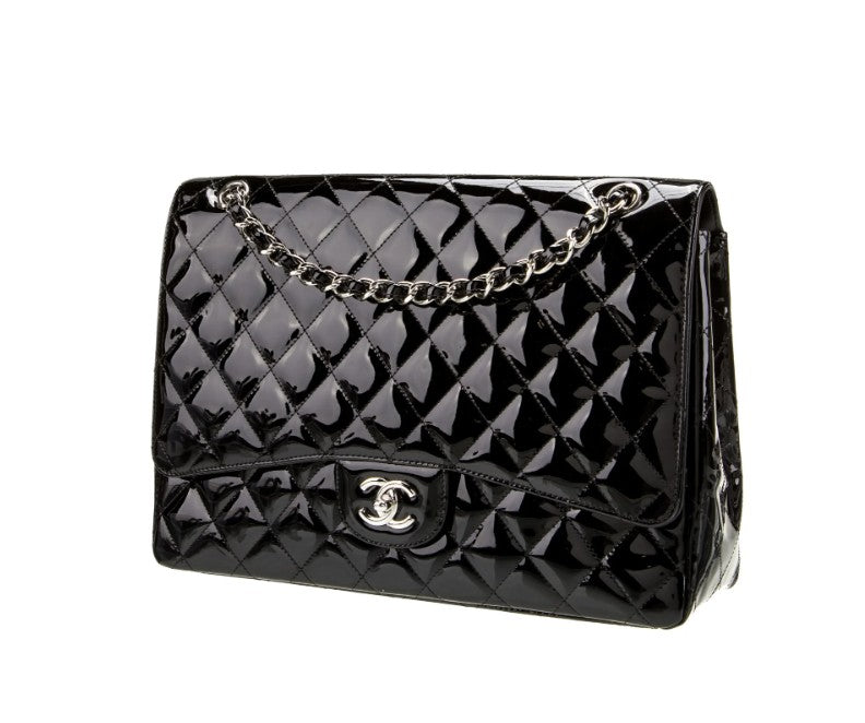 Pre-owned Chanel Classic Flap Jumbo 30cm in Patent Leather