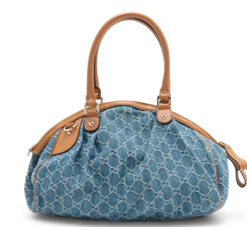 Pre-owned Guccissima Sukey Shoulder Bag with Brown Handles and Strap