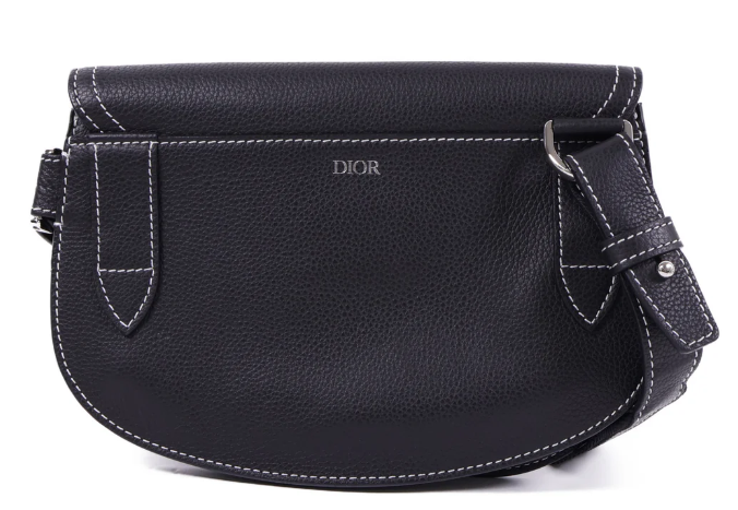 Pre-owned Christian Dior CD SHW Saddle Bag Shoulder Bag Calfskin Leather Black