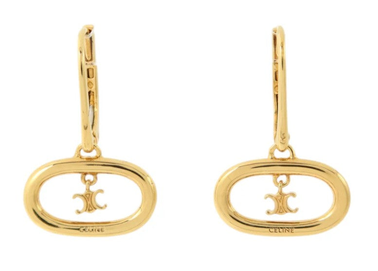 Pre-owned CELINE Triomphe Mobile Earrings Gold Brass