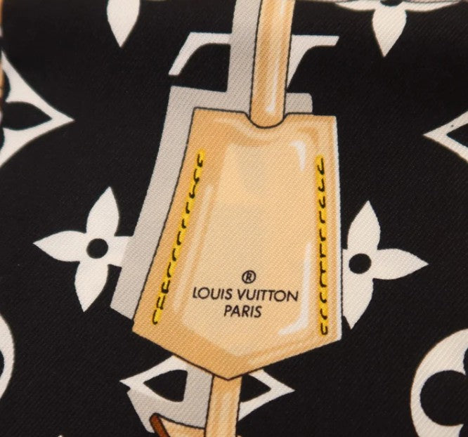 Pre-owned LOUIS VUITTON LV Monogram Confidential Bandeau Silk Black/White/Multicolor