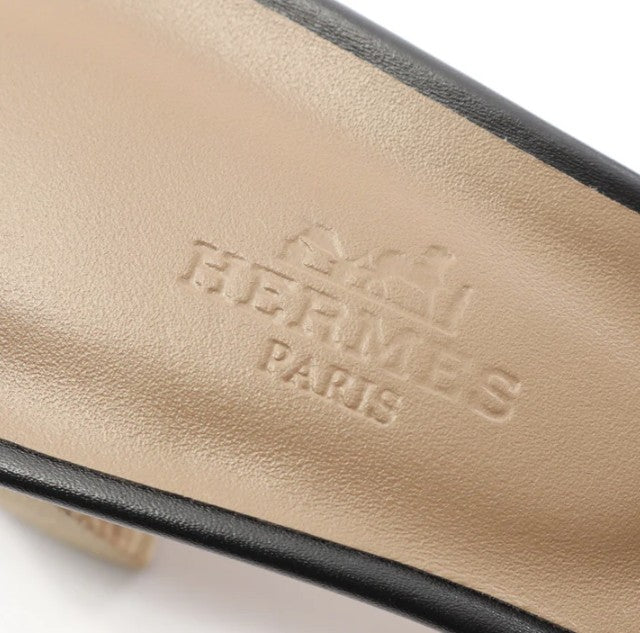 Pre-owned HERMES Oasis Mule Sandals Leather Black