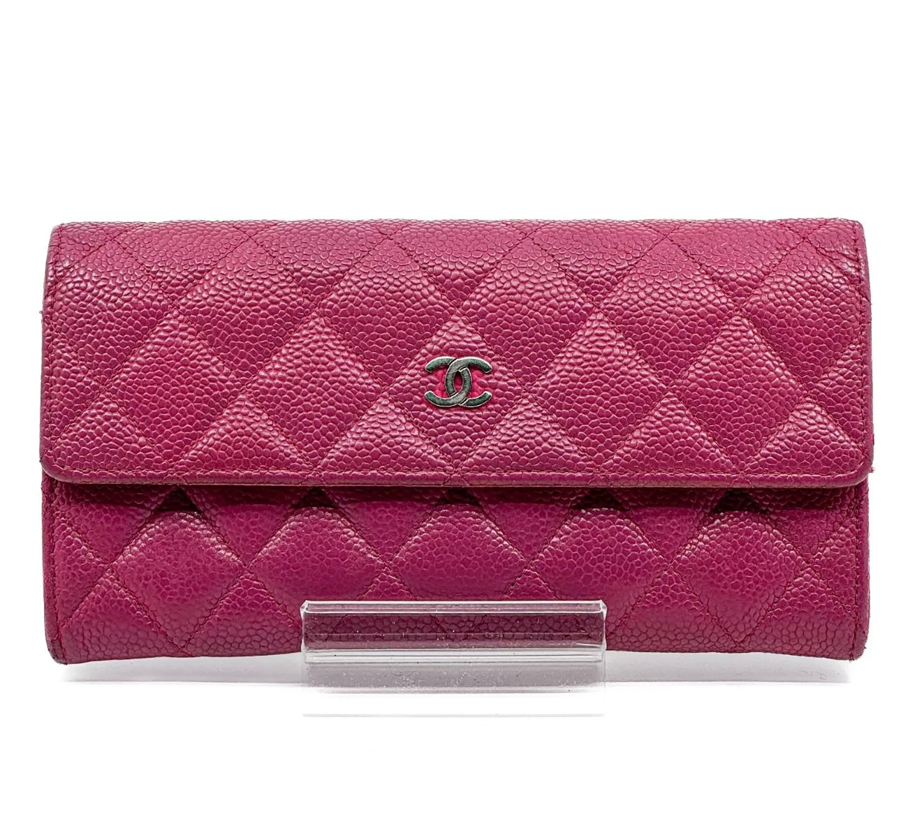 Pre-owned Chanel Cavier Leather Wallet Pink