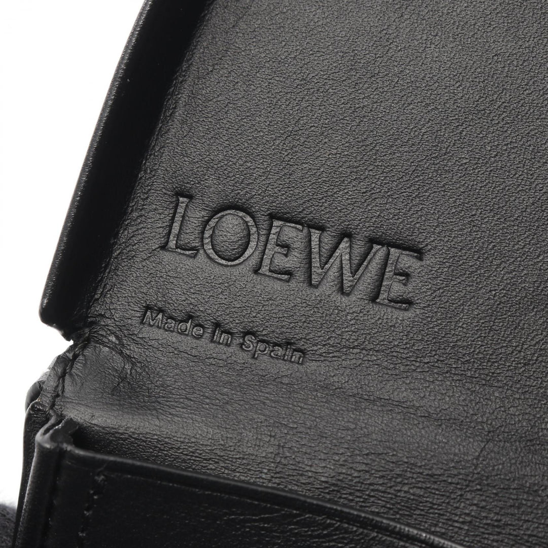 Pre-owned Loewe Heel pouch Small Coin purse Leather Black Shoulder strap included