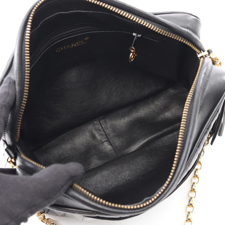 Pre-owned CHANEL Mademoiselle Lambskin Black Vintage