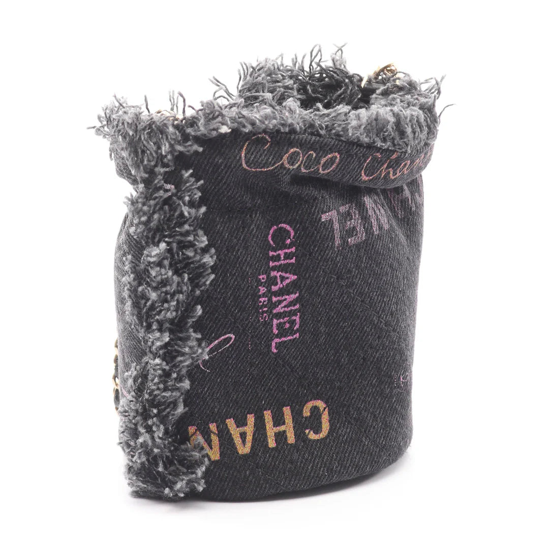 Pre-owned CHANEL Mini Bucket Bag Denim