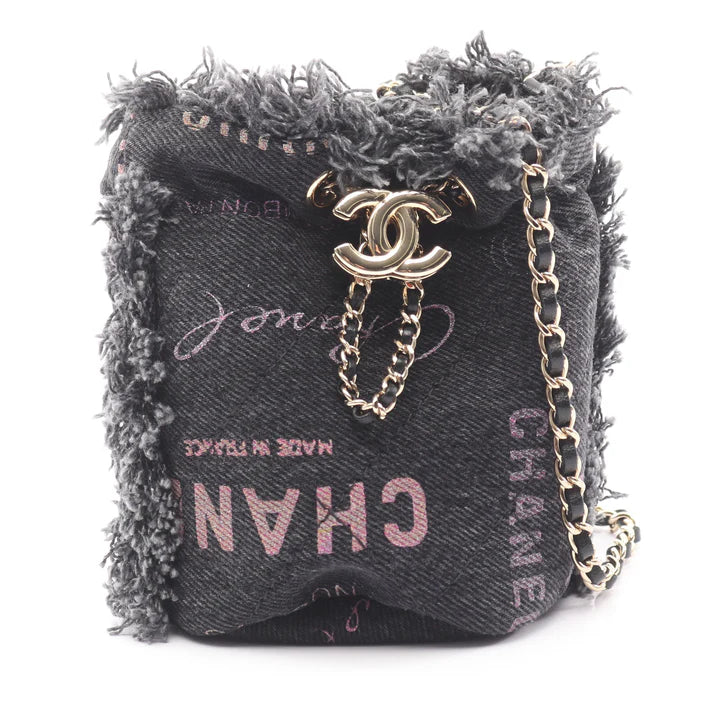 Pre-owned CHANEL Mini Bucket Bag Denim