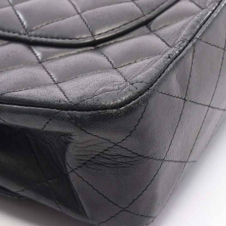 Pre-owned CHANEL Matelasse Medium Double Flap Lambskin Black