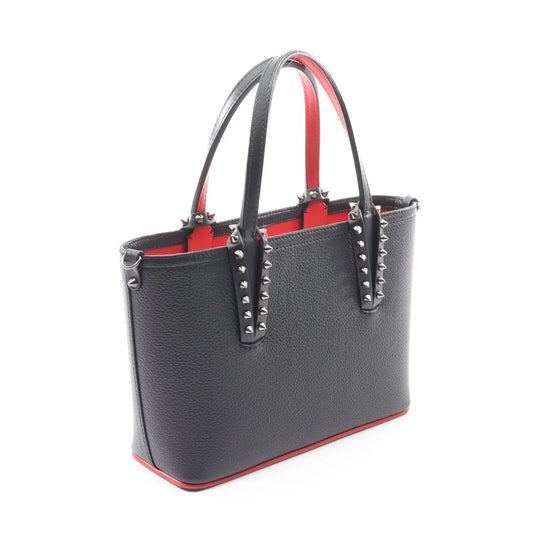 Pre-owned Christian Loub Mini Handbag Leather Black Spike studs 2WAY