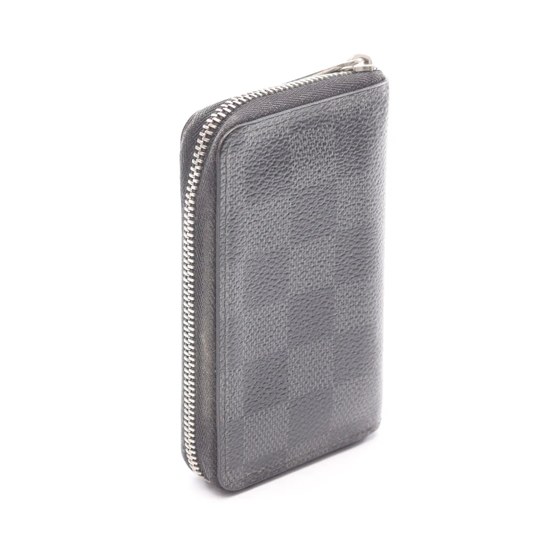 Pre-owned Louis Vuitton Zippy coin purse Damier Graphite Coin purse PVC Black