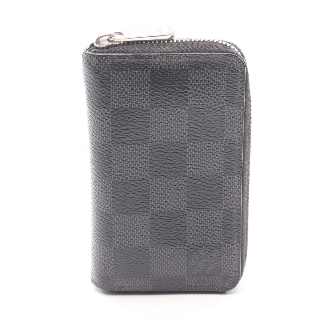 Pre-owned Louis Vuitton Zippy coin purse Damier Graphite Coin purse PVC Black