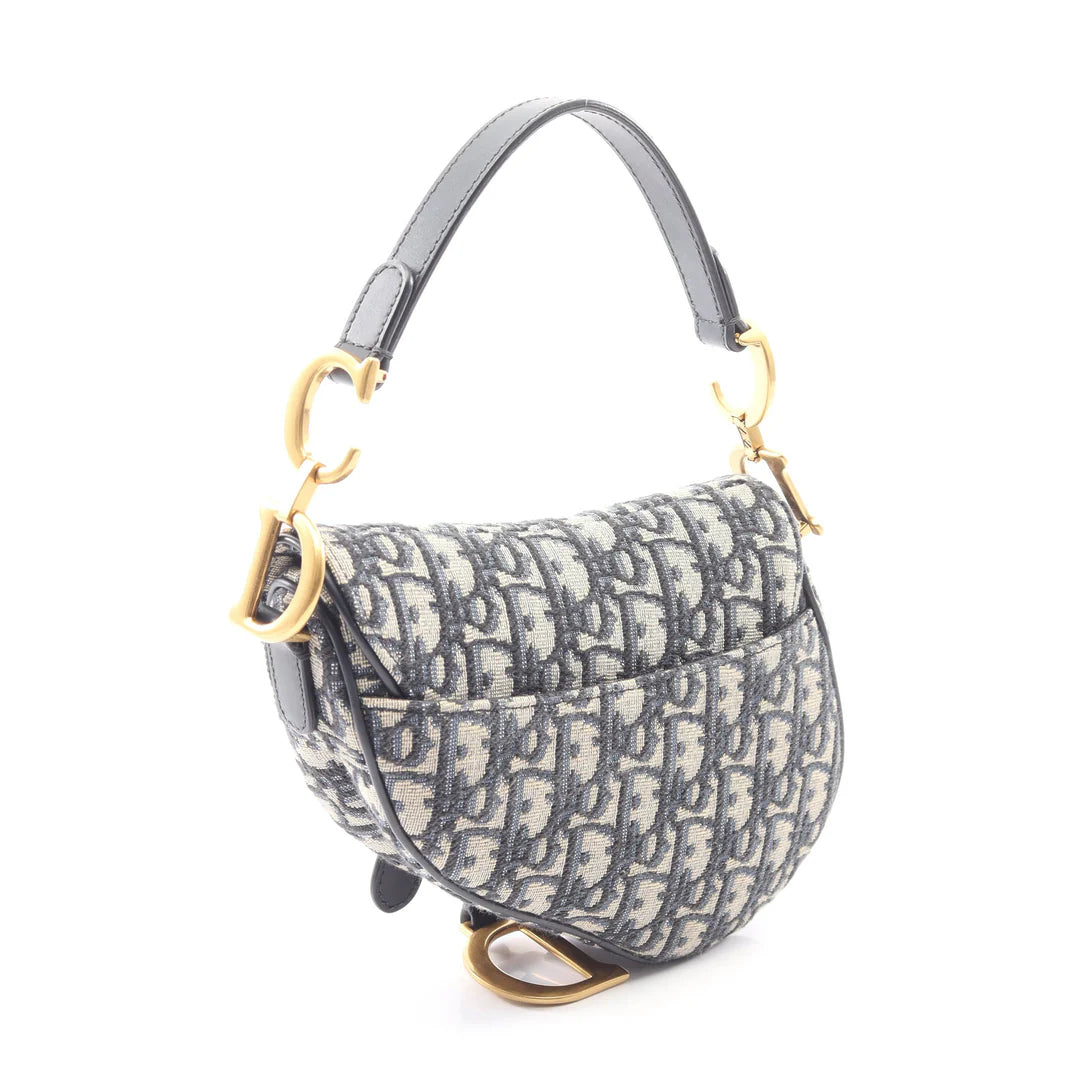 Pre-owned Christian Dior Saddle bag Mini Oblique Handbag