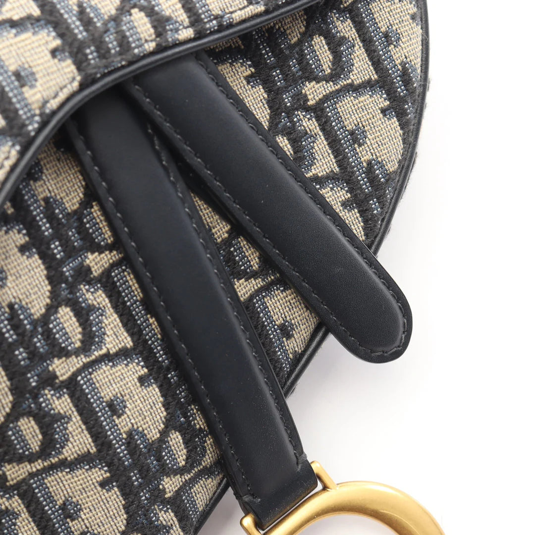 Pre-owned Christian Dior Saddle bag Mini Oblique Handbag