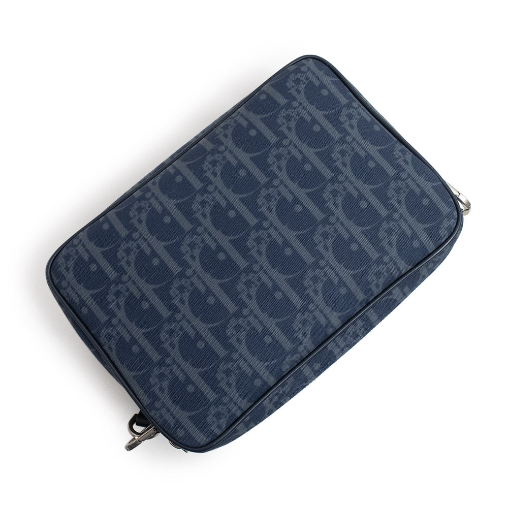 Pre-owned Christian Dior Saddle Tripple Pouch Oblique jacquard medium