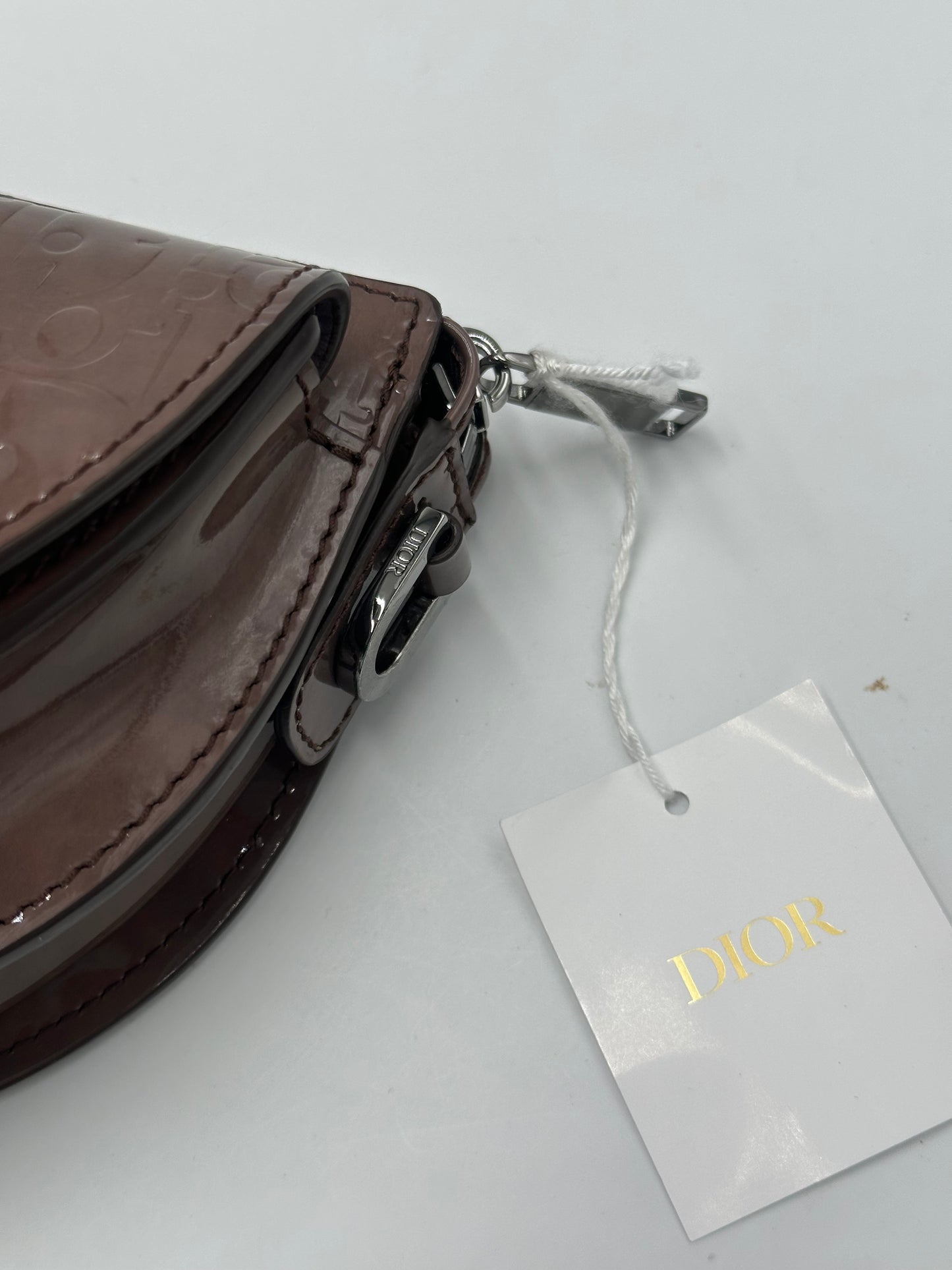 Pre-owned Christian Dior Saddle Bag Patent Medium