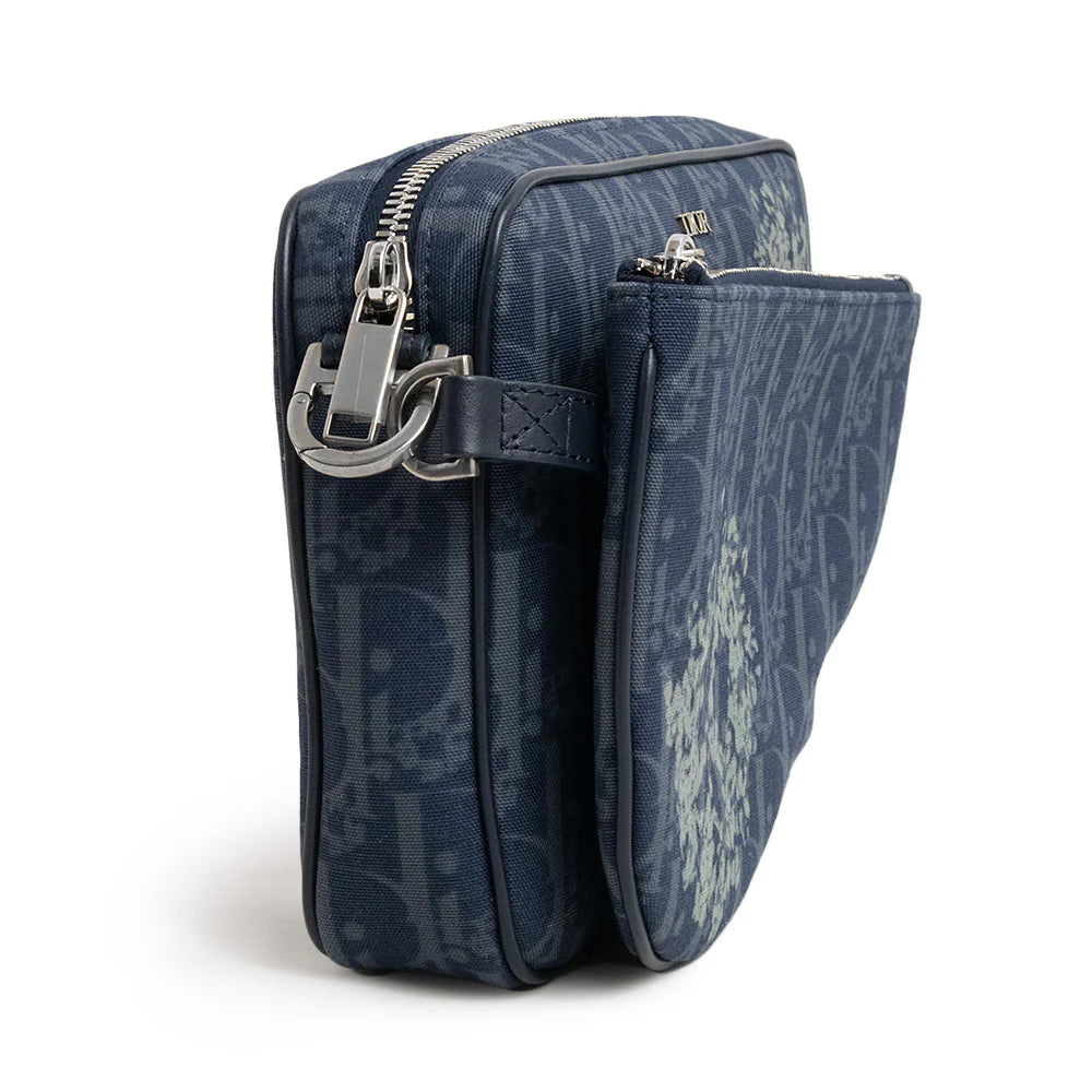 Pre-owned Christian Dior Saddle Tripple Pouch Oblique jacquard medium