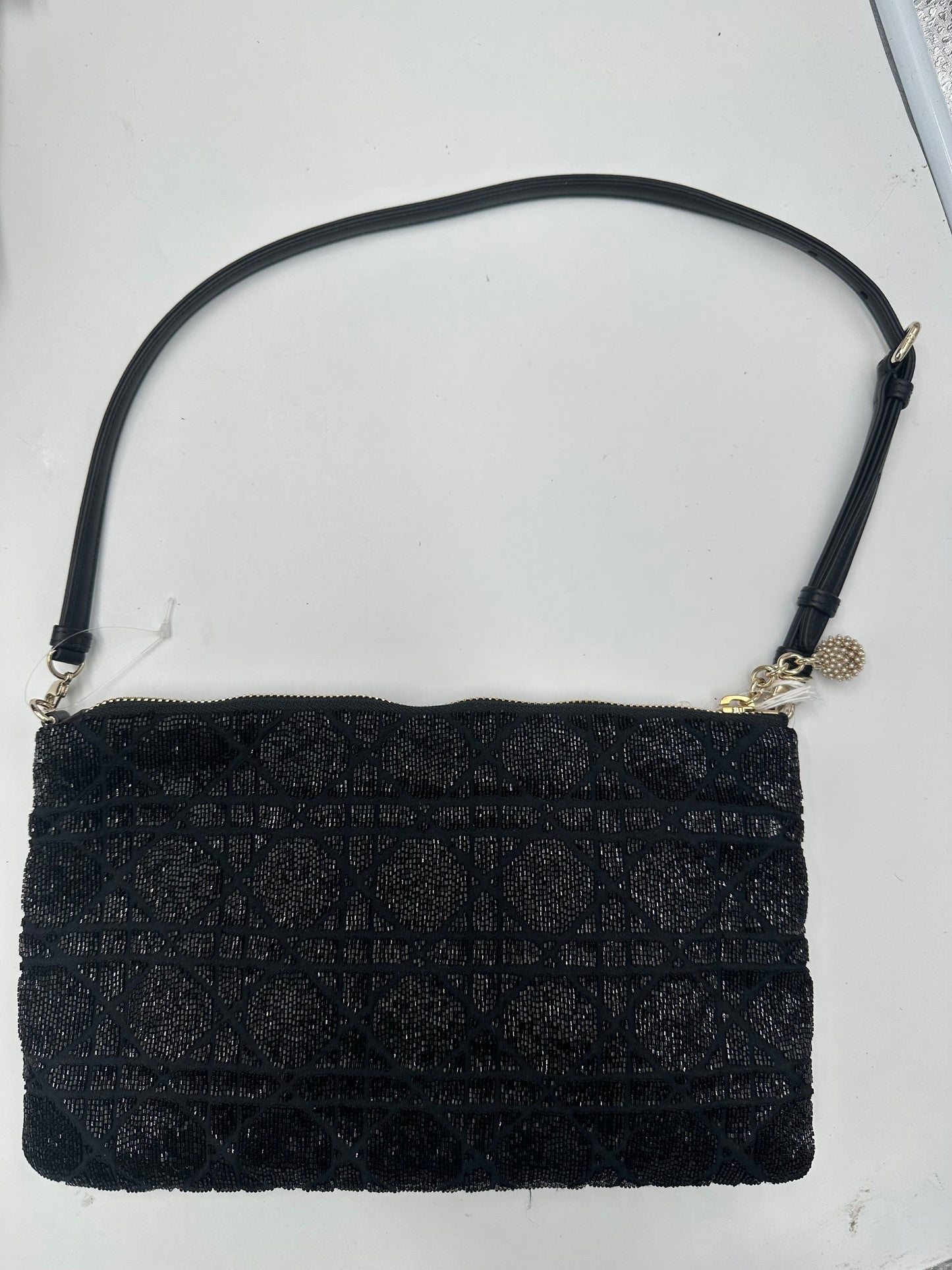 Pre-owned Christian Dior black cannage leather moyen