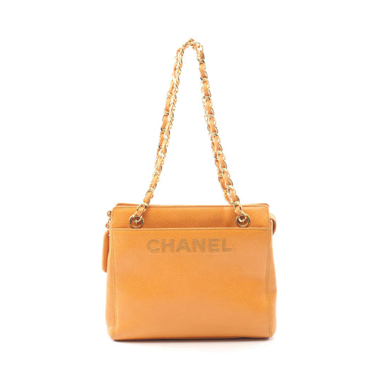 Pre-owned CHANEL Matelasse Caviar skin Orange Tote Bag