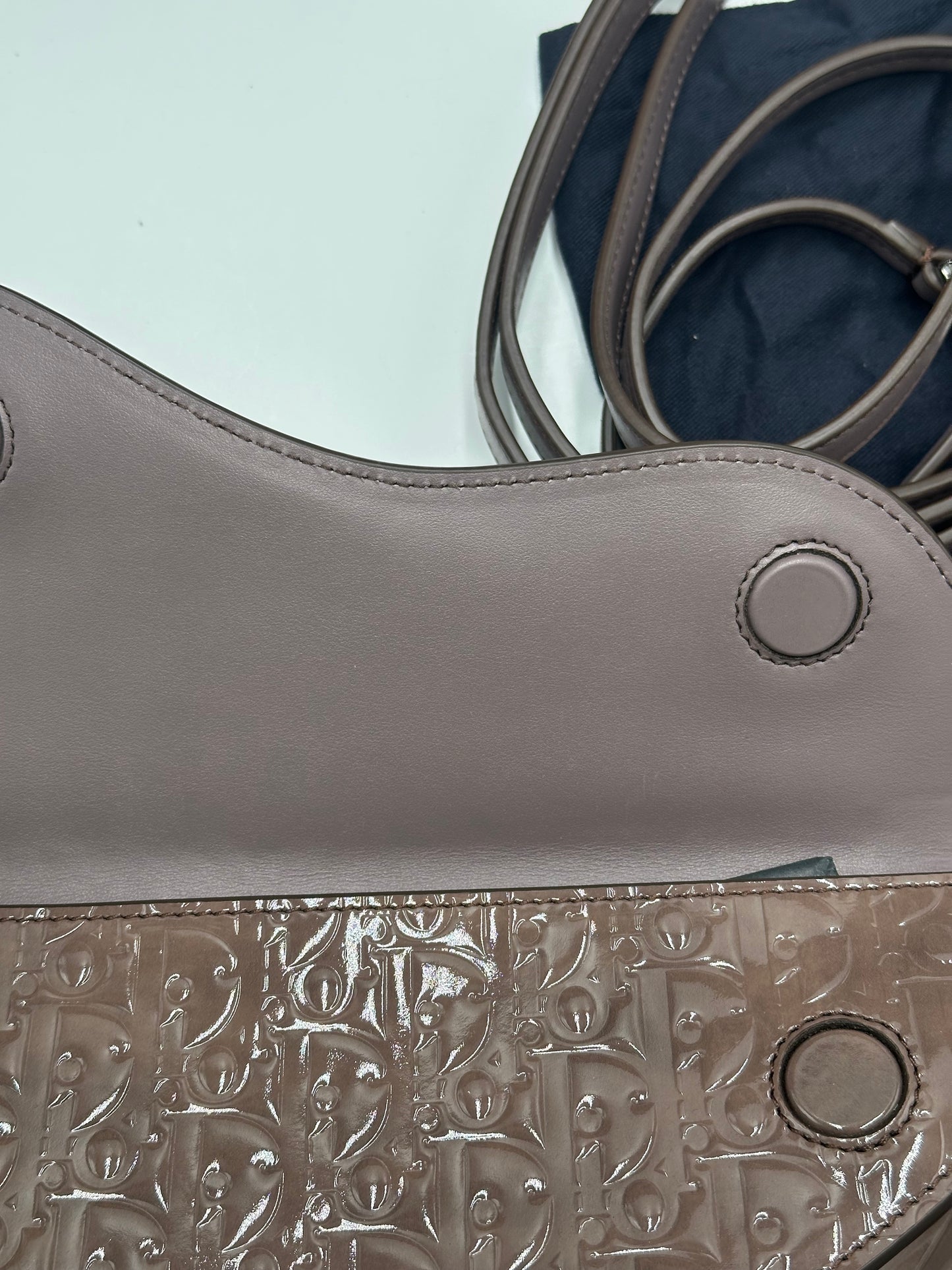 Pre-owned Christian Dior Saddle Bag Patent Medium