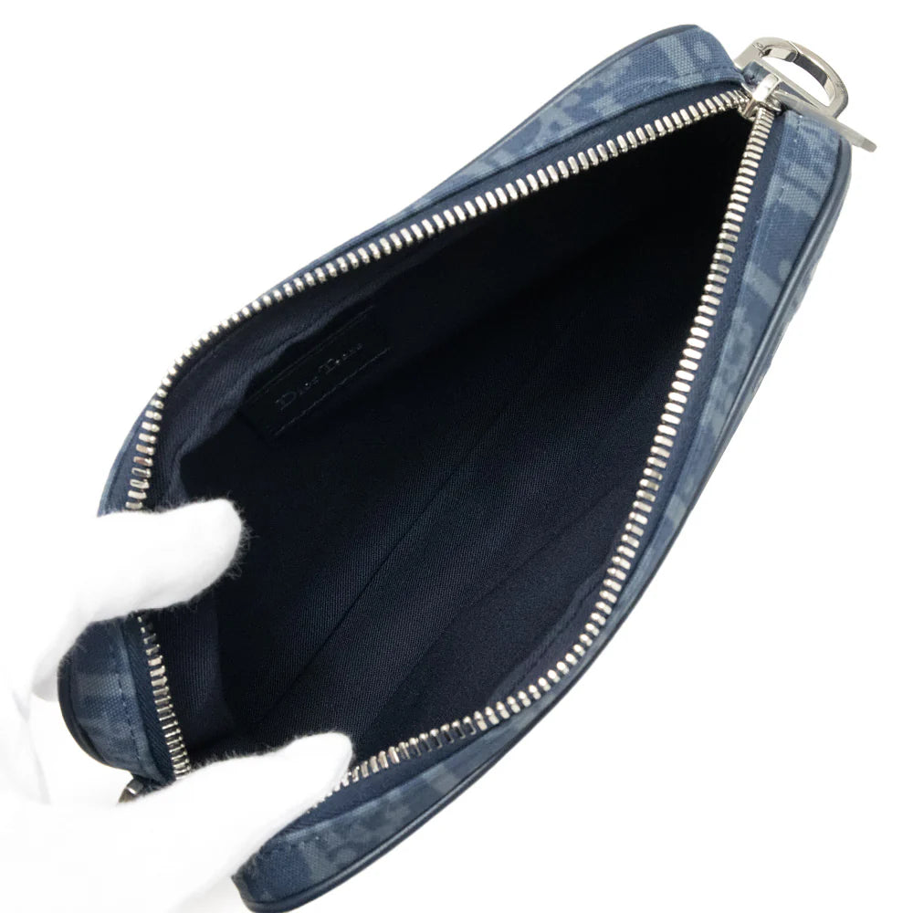 Pre-owned Christian Dior Saddle Tripple Pouch Oblique jacquard medium