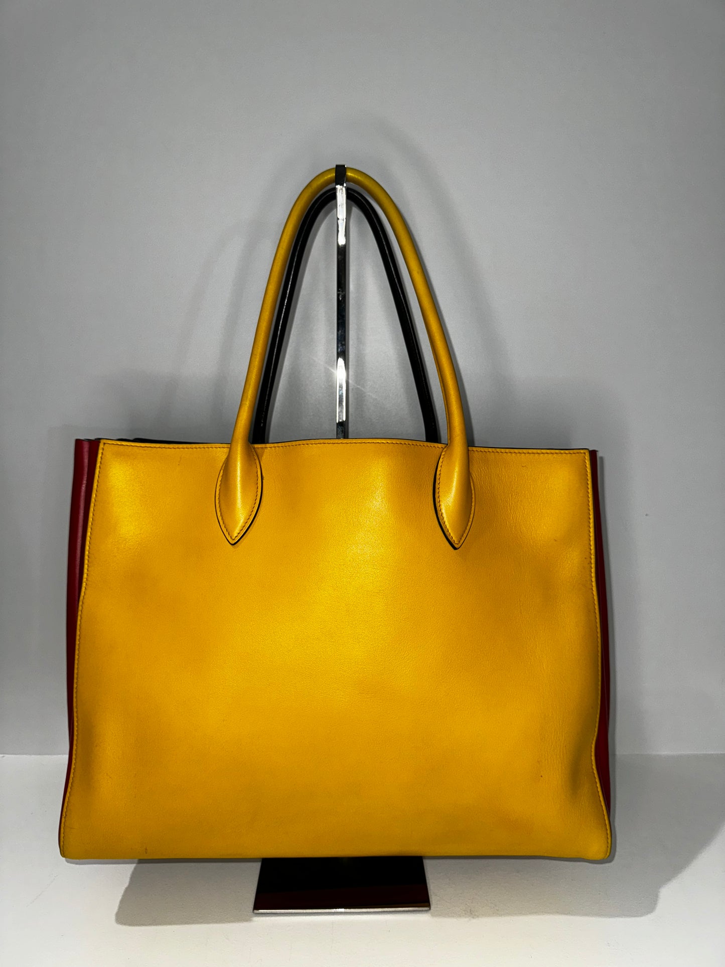 Pre-owned PRADA Leather Tote Bags Soft Bibliotheque Handbag City Calfskin