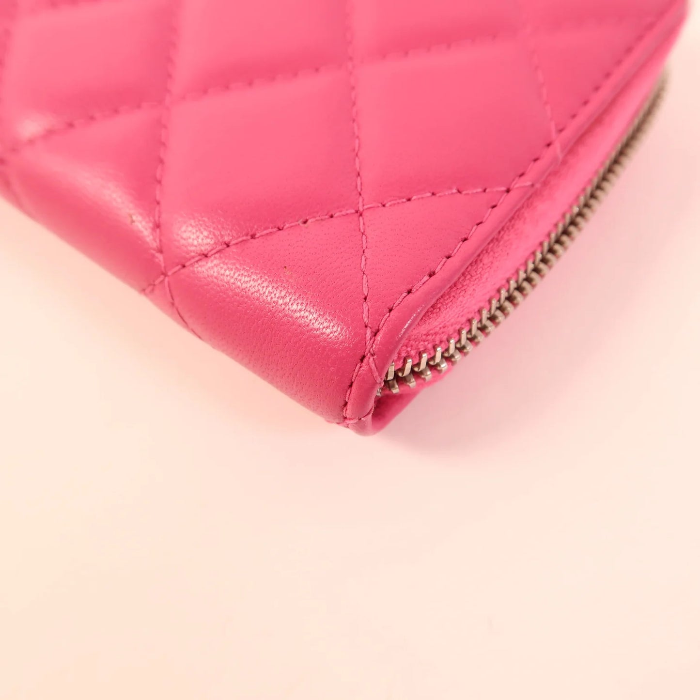 Pre-owned CHANEL CC WALLET LAMBSKIN LEATHER PINK