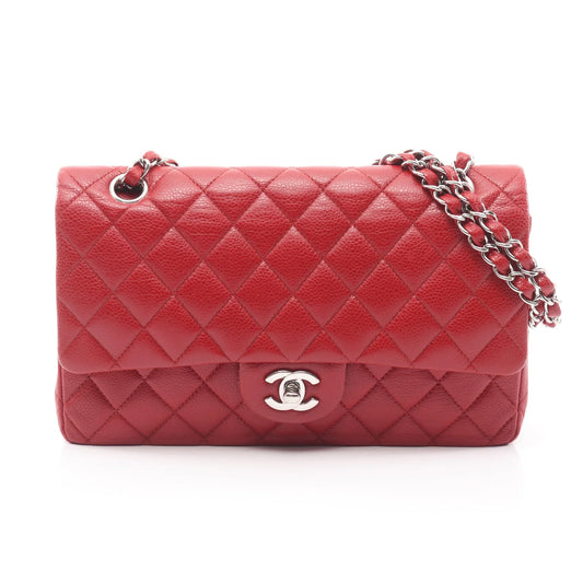 Pre-owned Chanel Jumbo Double Flap Caviar Silver Hardware