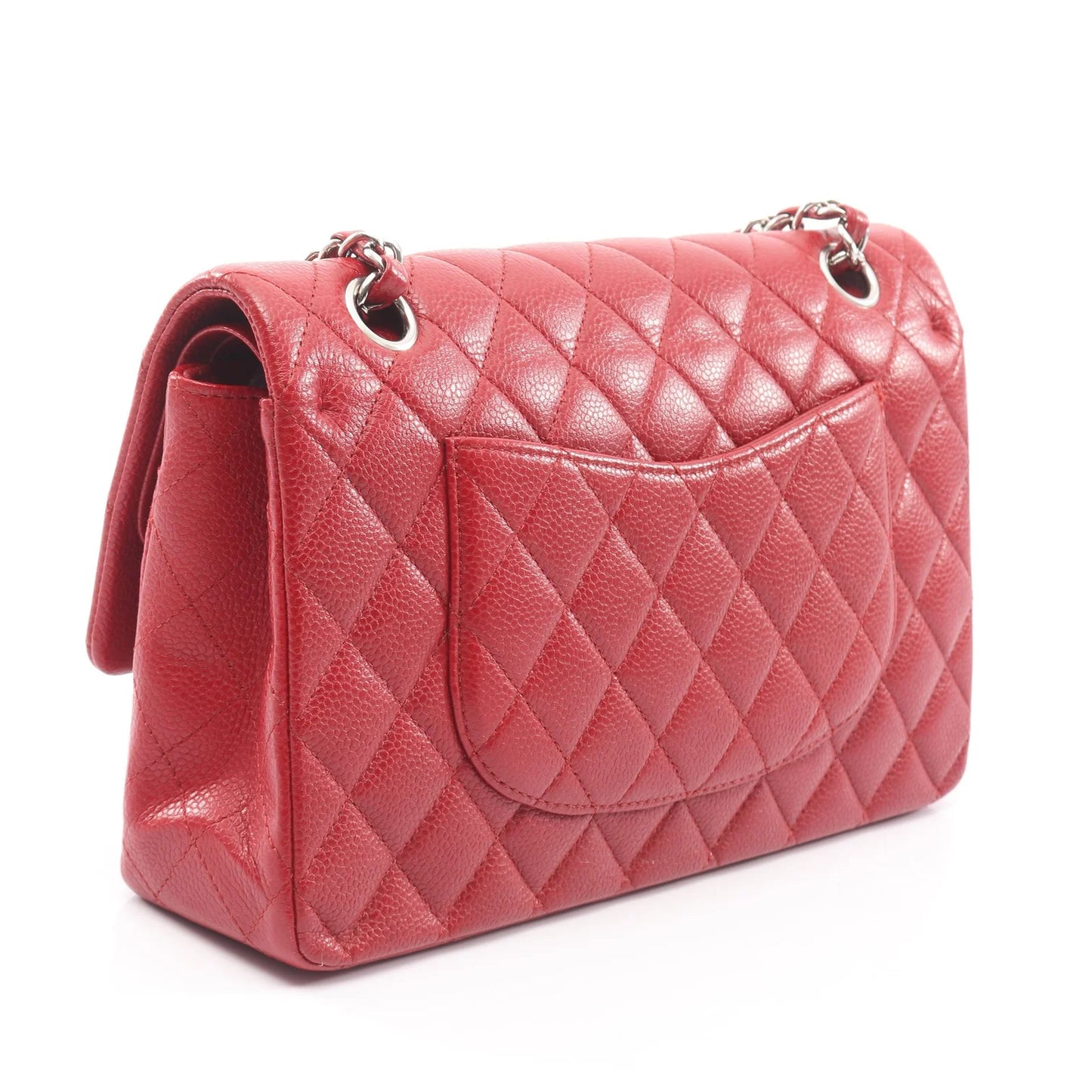 Pre-owned Chanel Jumbo Double Flap Caviar Silver Hardware