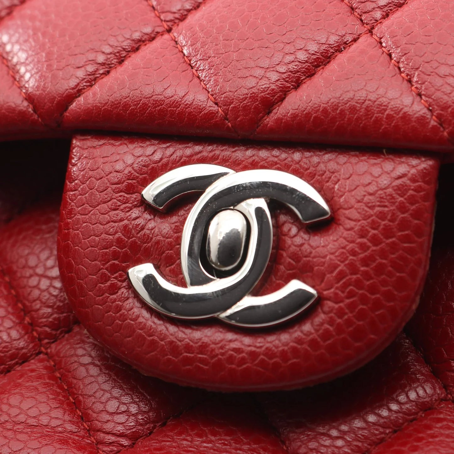 Pre-owned Chanel Jumbo Double Flap Caviar Silver Hardware