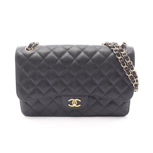 Pre-owned Chanel Double Flap Caviar Gold Hardware