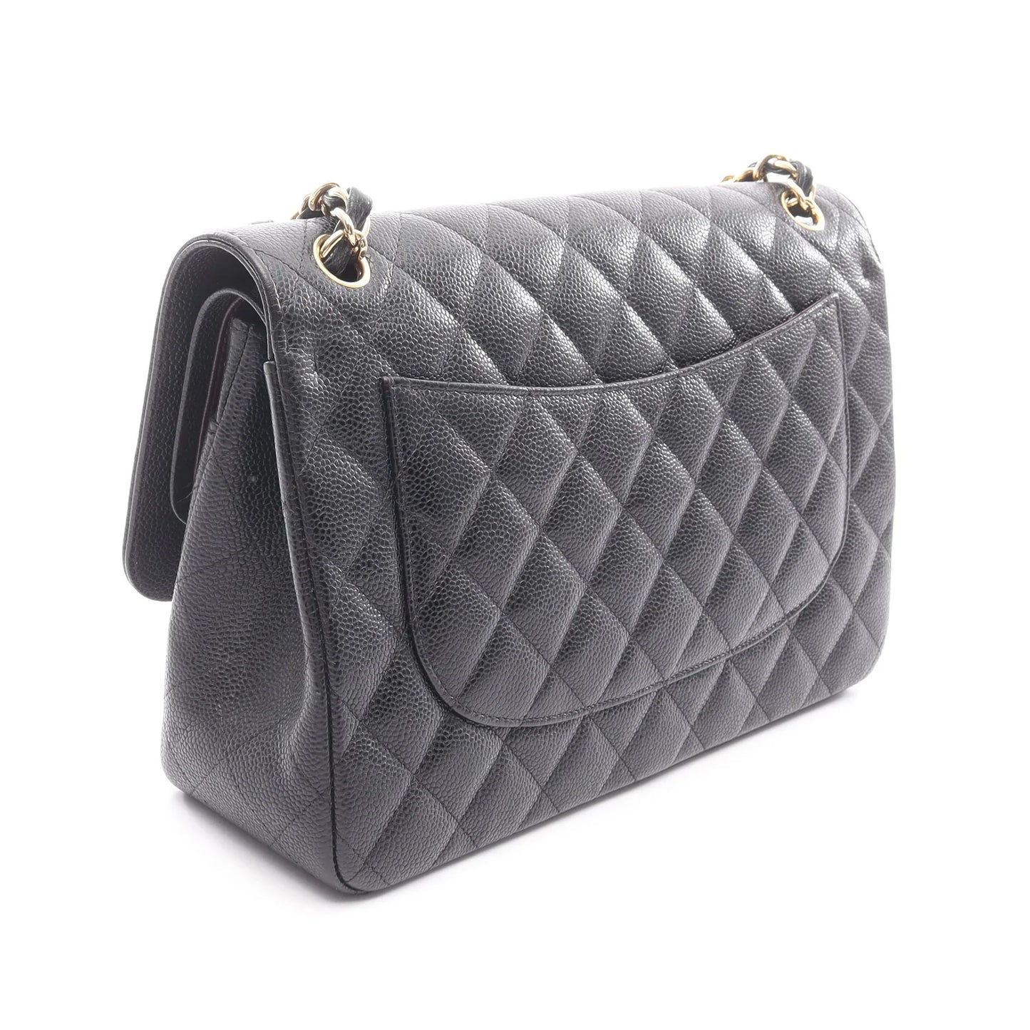 Pre-owned Chanel Double Flap Caviar Gold Hardware