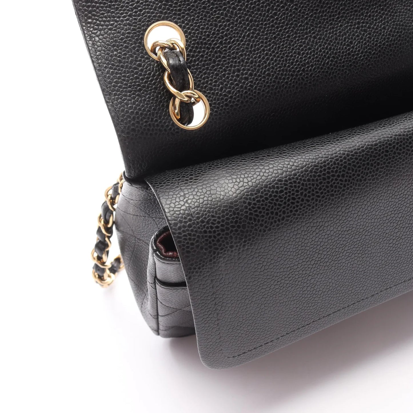 Pre-owned Chanel Double Flap Caviar Gold Hardware