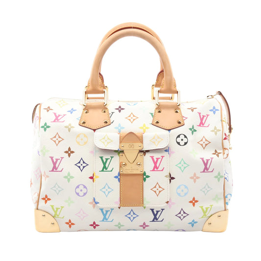 Preowned Louis Vuitton multicolor white speedy 30
