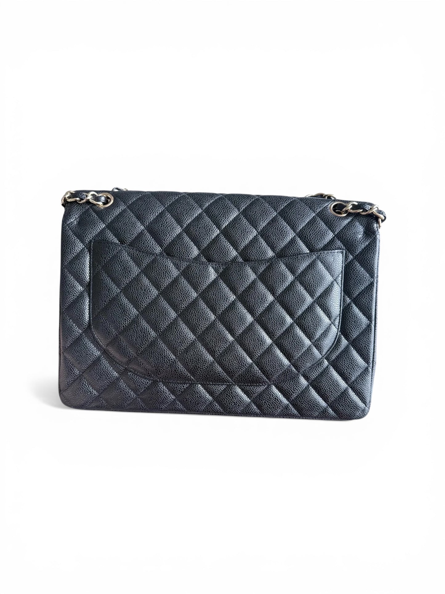 Preowned Chanel Classic Flap Maxi Caviar Double Flap 34CM