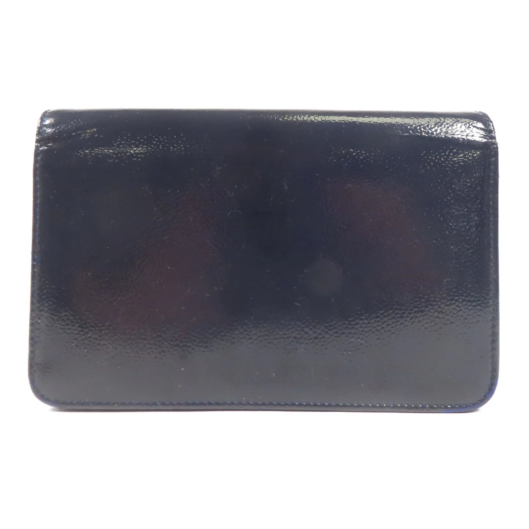 Pre-owned CHANEL WOC Wallet On Chain Shoulder Bag Leather Blue
