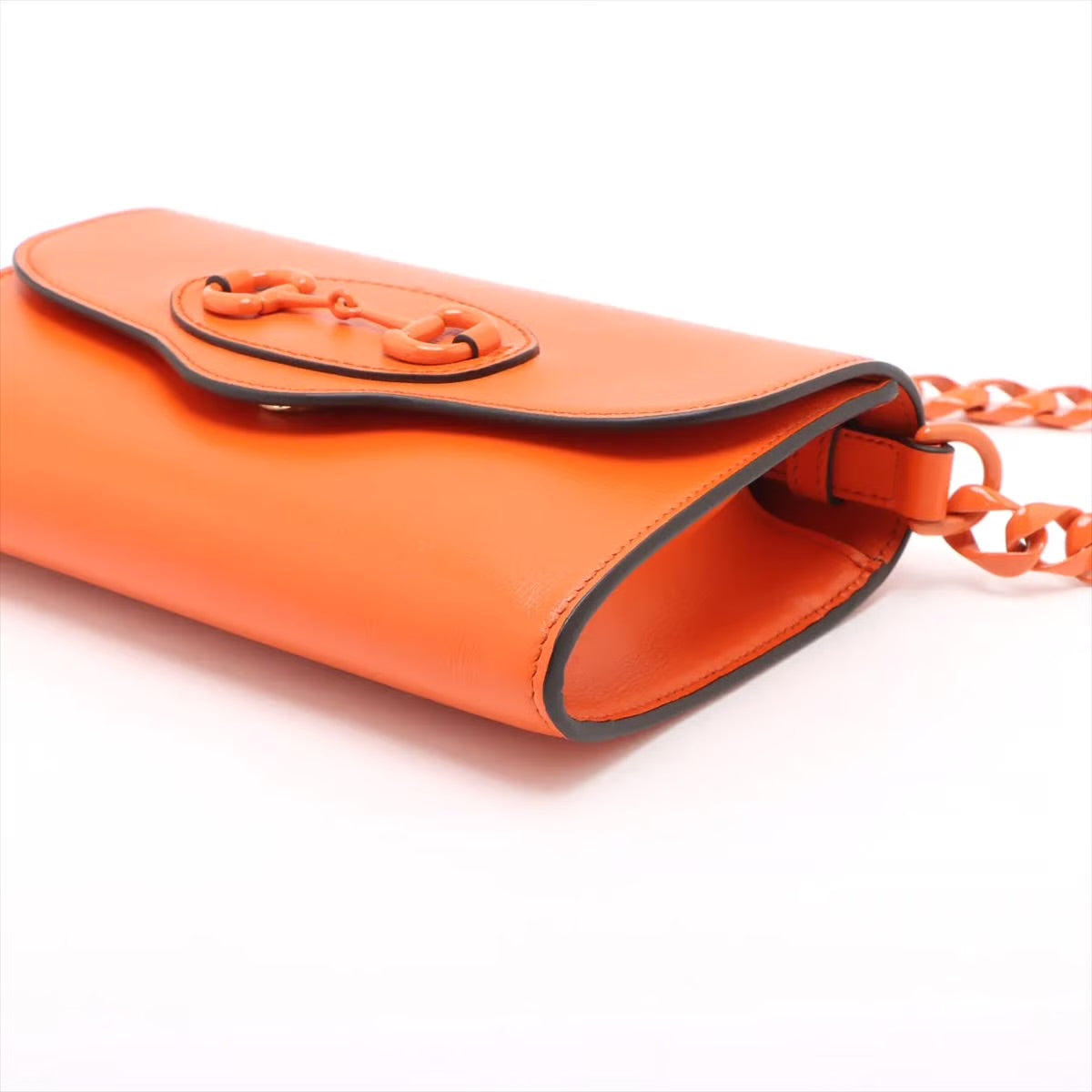 Pre-owned Gucci Horsebit 1955 Leather 2 Way Shoulder Bag Orange